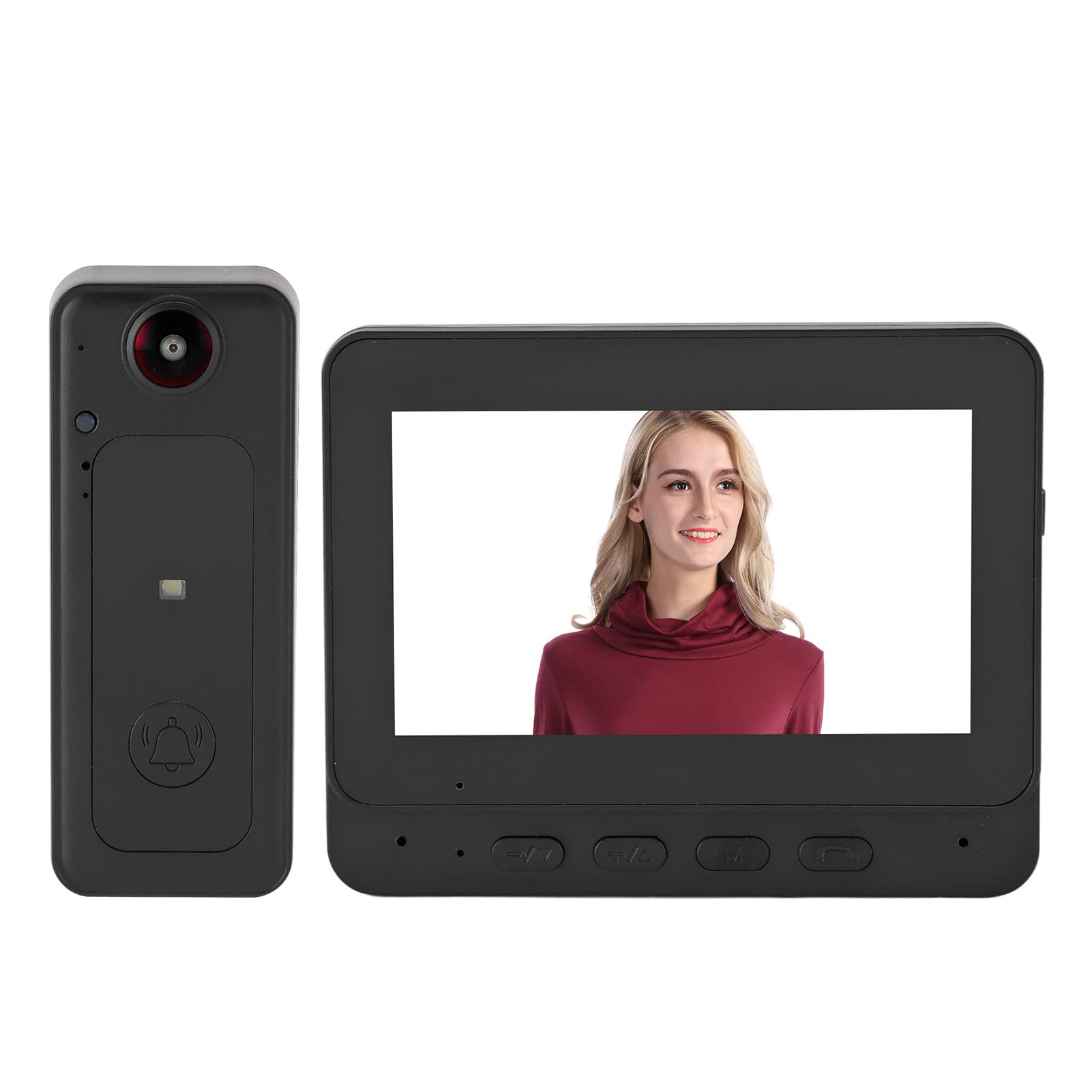 Cosiki de Intercomunicación con Timbre con Vídeo, Altavoz con Pantalla HD de 8MP y 4,3 Pulgadas, Micrófono, Timbre con Vídeo Inalámbrico para Seguridad en el Hogar