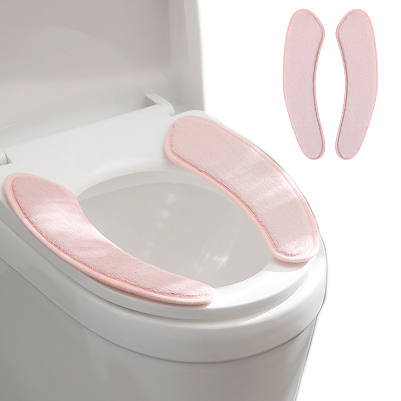 Thick and Warm Toilet Seat Cushion Cover - with Sticky Toilet Seat Cushion - Washable and Reusable Mat for Winter - Double Flap Separation, TPR Back