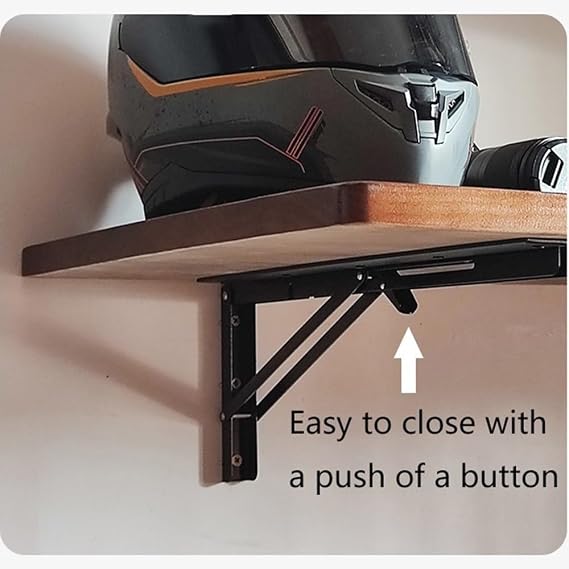 Floating Wall Mounted Folding Table Desk, Solid Wood Foldable Workbench, Fold Down Wall Table with Shelf Brackets, Laundry Folding Table for Home, Dining, Kitchen(120x35cm/48x14in)