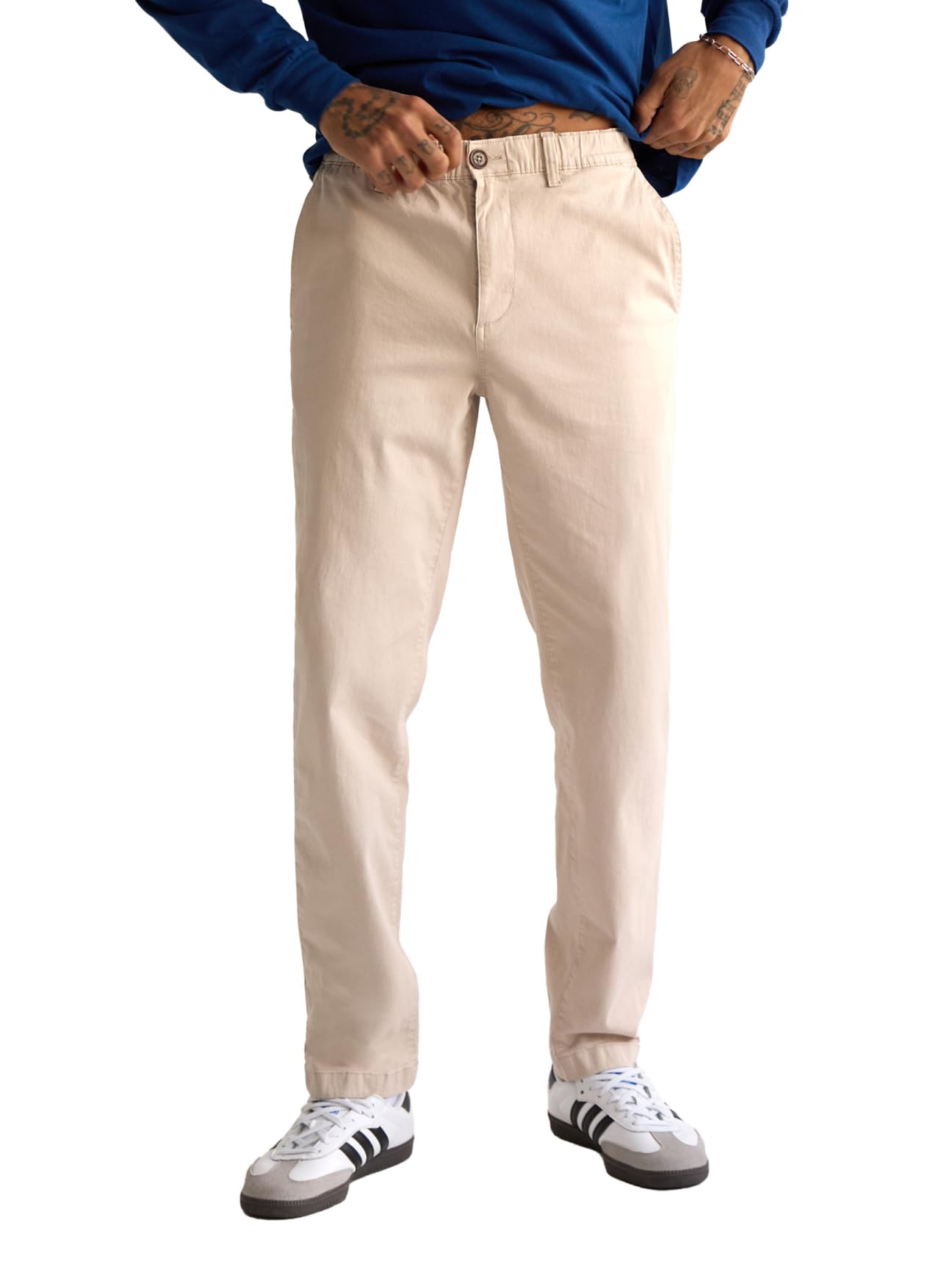 Chubbies Original Stretch Twill Pants 32’’ Mens Khaki Pants with Comfort Stretch, Slightly Tapered Leg, and Elastic Waistband
