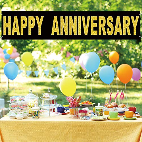 image for Belrew Large Happy Anniversary Banner, Wedding Anniversary Party Suppl