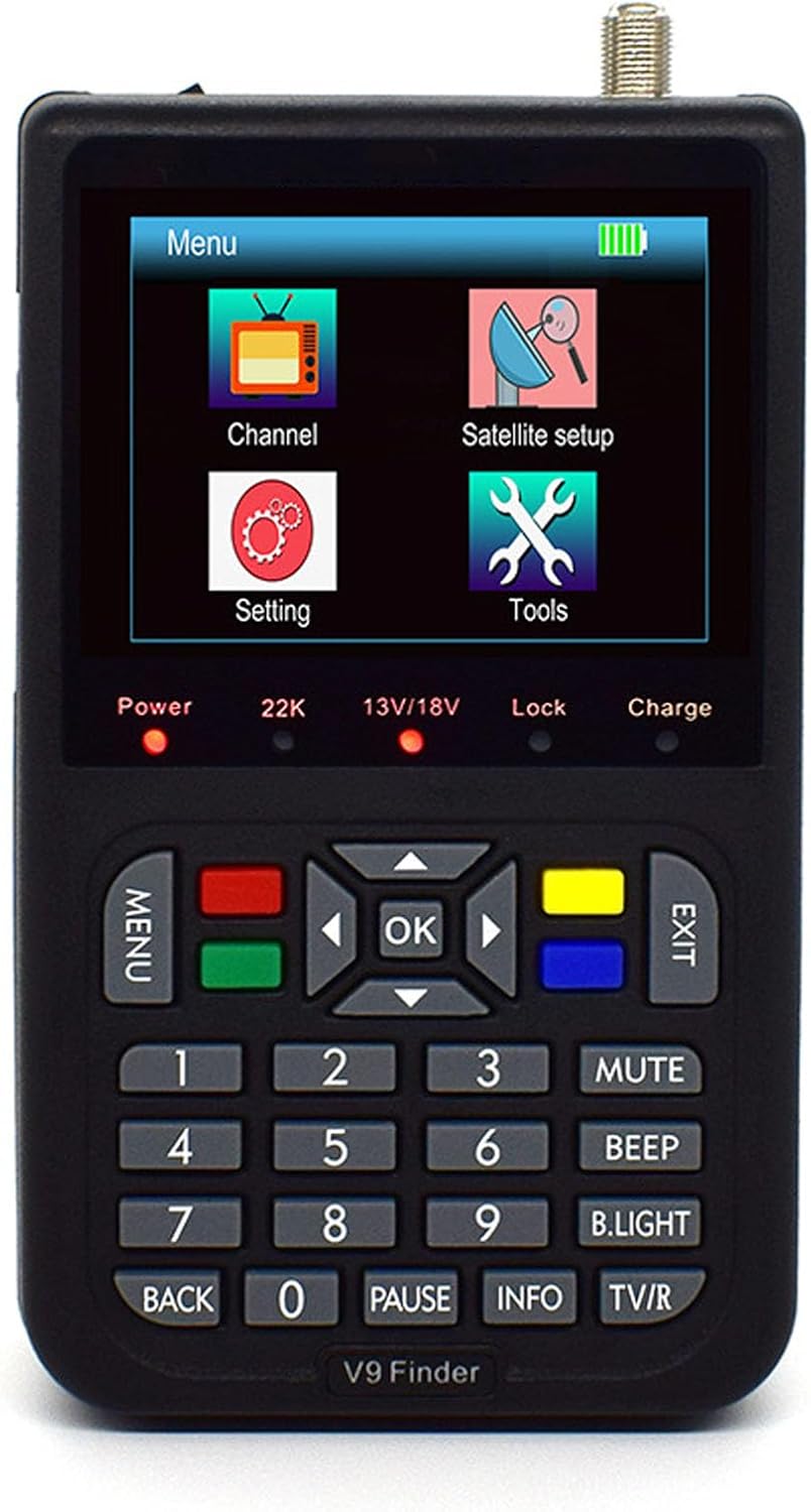 Digital Satellite Finder 3.5-inch LCD Satellite Finder Meter Supports AV in and AV/HDMI Out Functions (Orange)