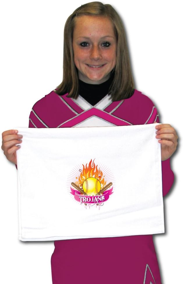 VictoryStore Towels - Trojan Mascot Softball Team Towels, Set of 15