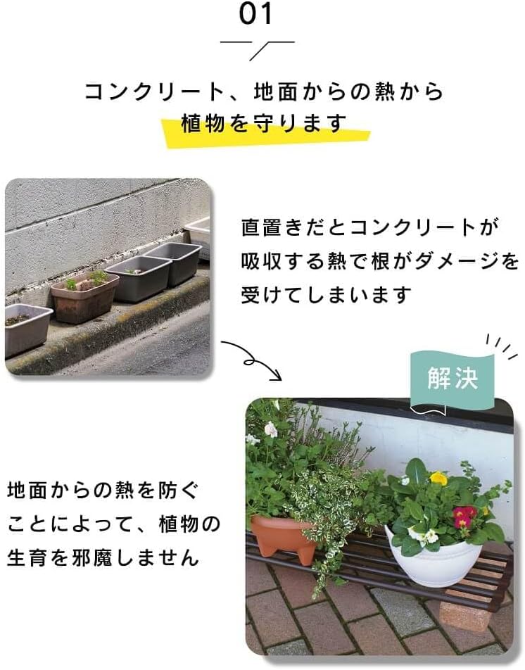 Width 7.9 x Length 35.4 inches (20 cm) x Length 35.4 inches (90 cm) Slit Pot, Garden, Veranda, Saucer, Gardening Planter, Board, Flower Stand, Potstand, Potstand, Planter Rack
