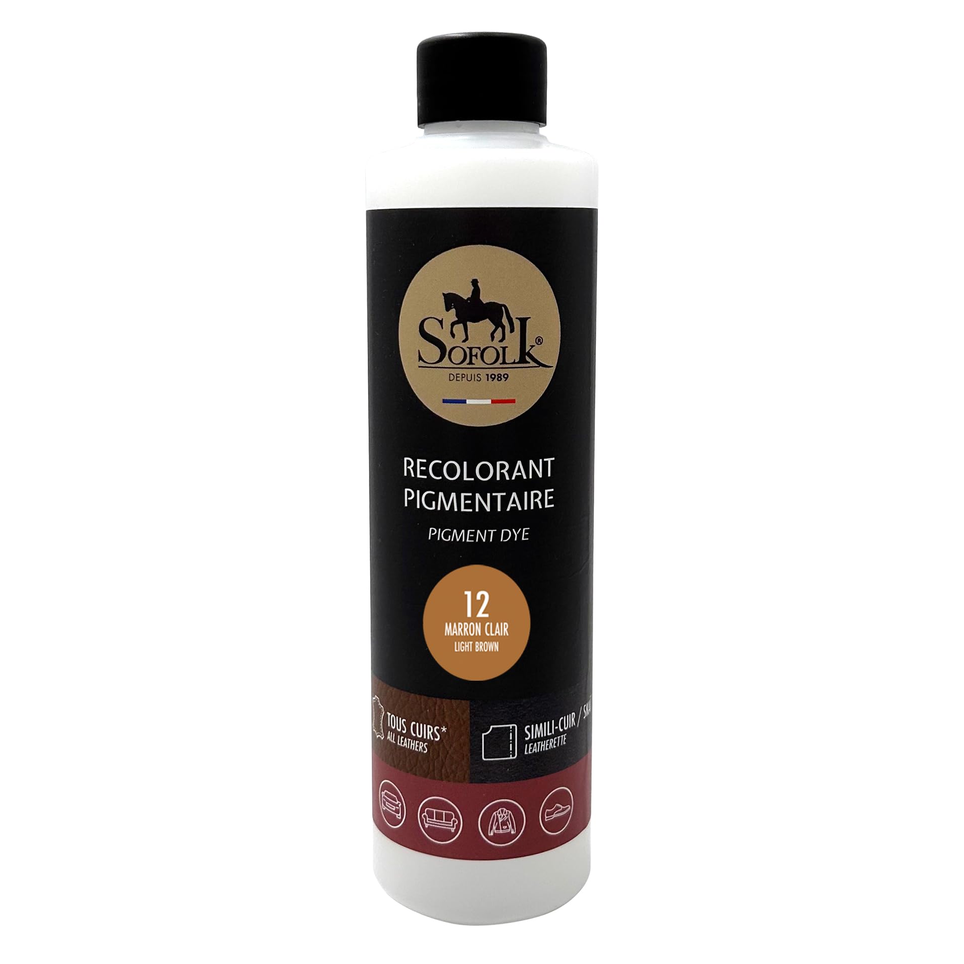 Sofolk - Pintura Cuero/Polipiel - Recoloración para cuero dañado, rayado, arañado, descolorido - Volante de coche, asiento de coche, sofá, zapatos - 125ml - 00-WHITE — view 26