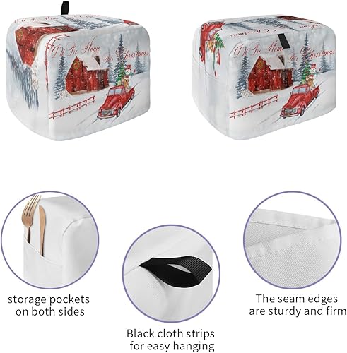 Miniatura 2 de 4 Slice Toaster Cover Snowman on Truck I'll be Home for Christmas Toaster Dust Cover with Pockets Washable Toaster Cover for Kitchen Small Appliance