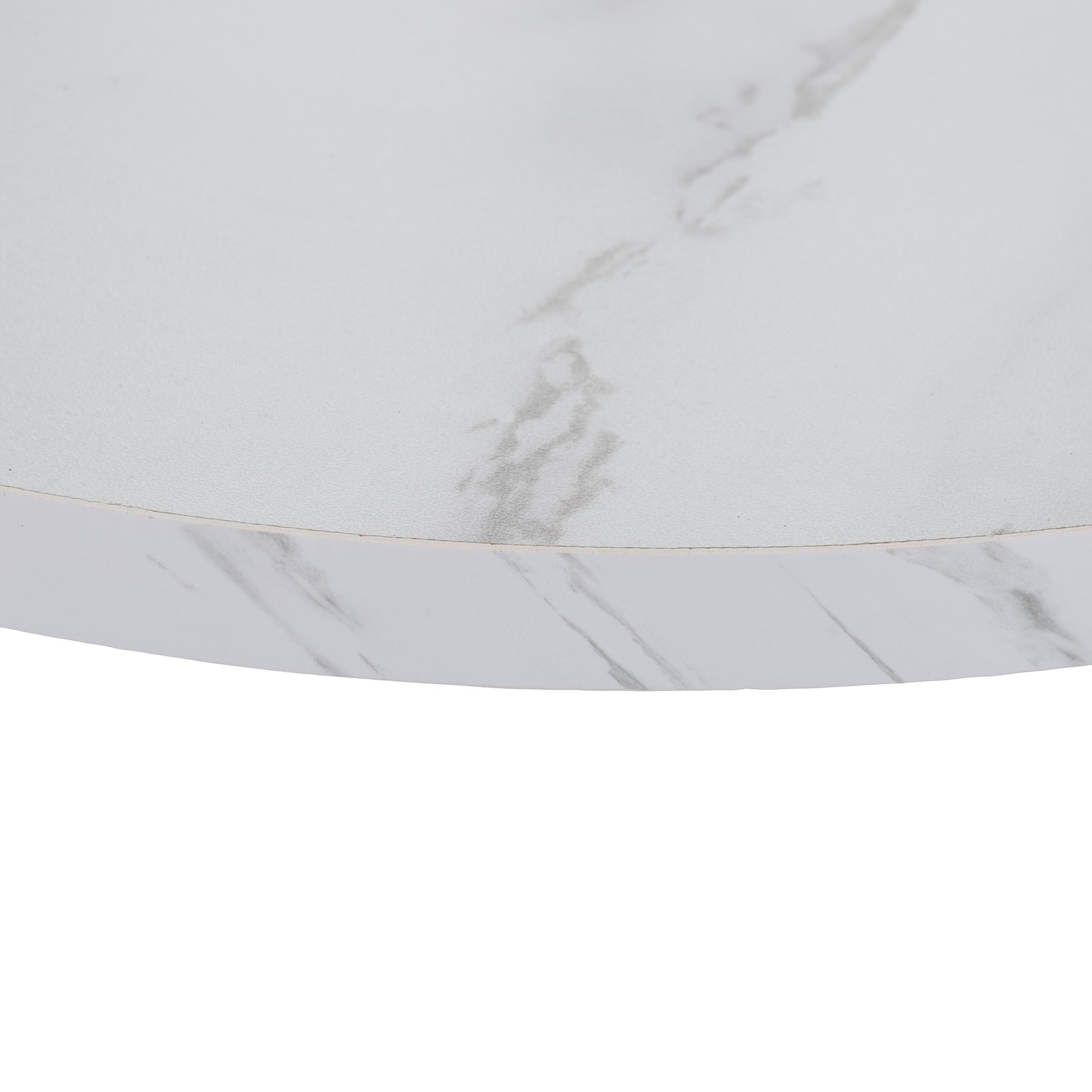 Relaxdays Table d'appoint, 2 Plateaux Aspect marbre, métal et MDF, H x D : 57 x 40 cm, pour Le Salon, Blanc et Noir