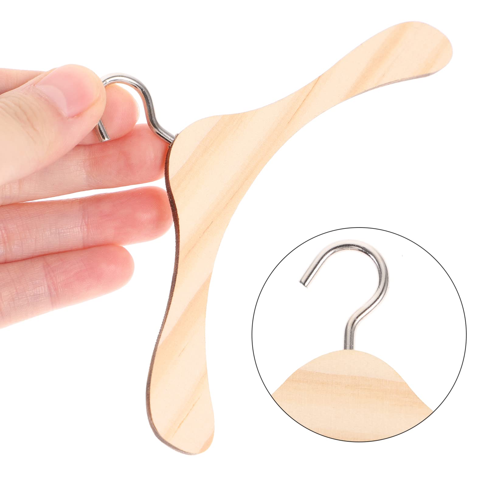 IMIKEYA 10Pcs Puppen Kleiderbügel: 12 cm Mini Kleiderbügel Puppenschrank Holz Puppenkleiderbügel - Miniaturkleiderbügel geeignet für 1/3-BJD-Puppen Puppenkleider
