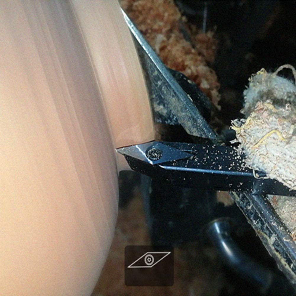 Juego De Herramientas Torno Giratorio,Herramienta Separación De Carburo Cementado Con Mango De Aluminio,(Cabeza Cuadrada,Cabeza Redonda,Cabeza De Diamante/R) Herramienta De Acabado De Torno,4Piezas