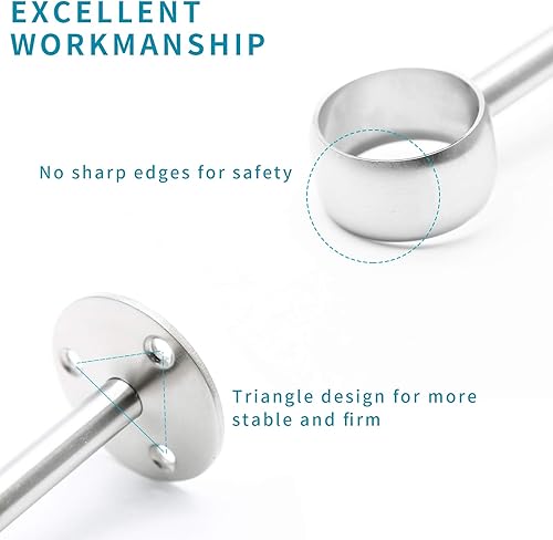 Miniatura 5 de Jiozermi 6 soportes de barra de cortina de montaje en techo de 1 pulgada, soporte de barra de barra de brida de 2.55 pulgadas de altura, soporte de