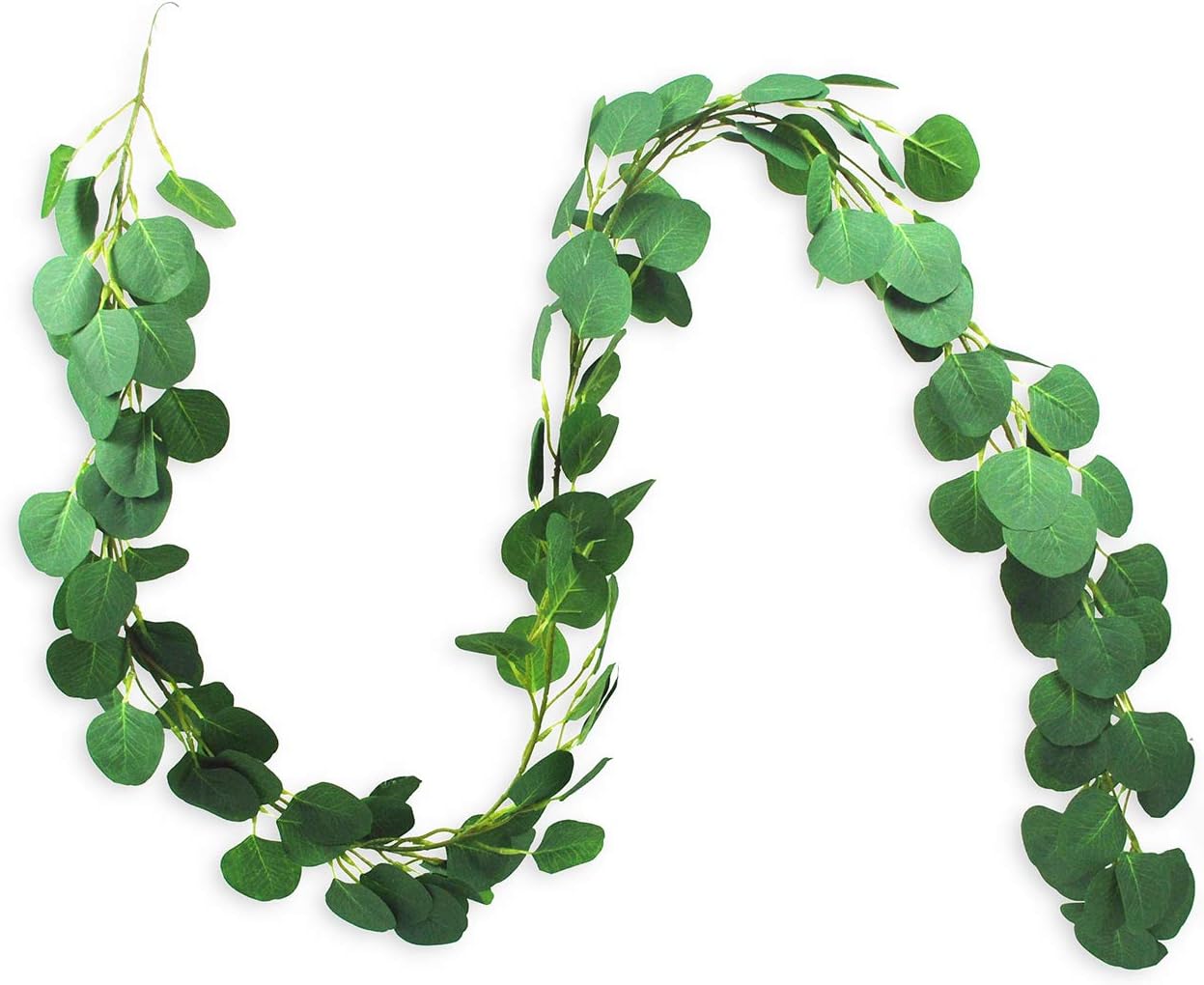 Artificial Vines Eucalyptus Leaf Plants Vine Hanging Garland Fake Foliage Flowers for Party Outdoor Greenery Wedding Wall Decorations Supplies (Eucalyptus Vines 5.9 Ft)