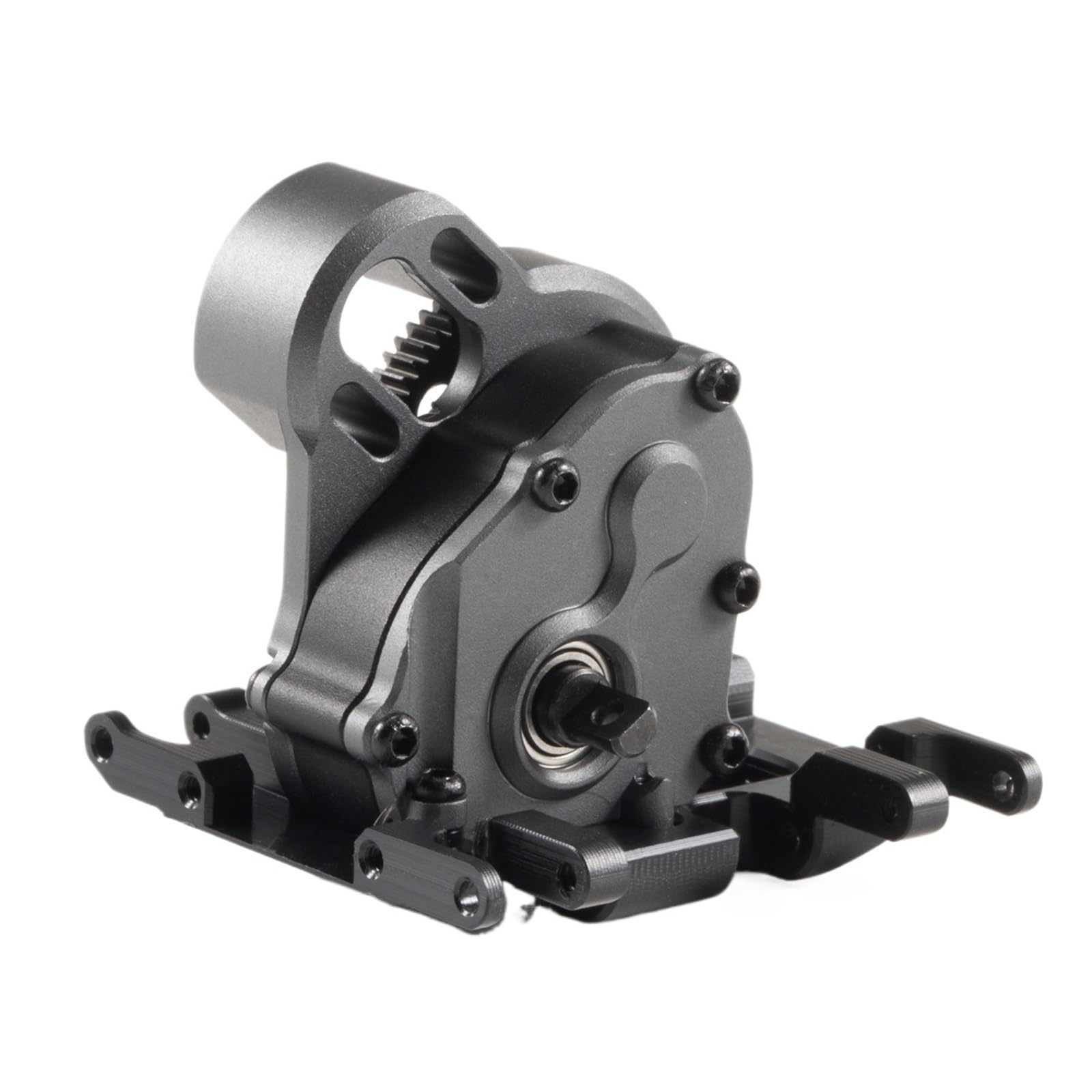 BGDIEAKIN MR24 Transmission 21% Overdrive with for De-lrin Skid for SCX24 AX24 Custom Build 1/24 RC Rock Crawler Performance Upgrade(Gray Transmission)