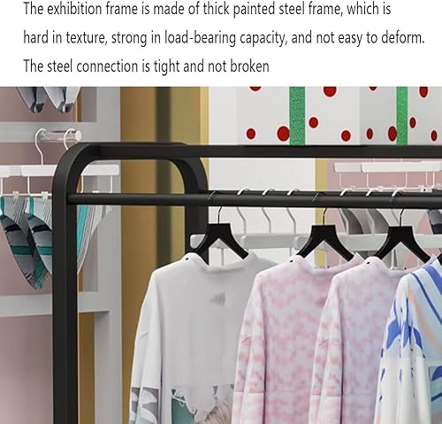 Miniatura 3 de zktoermn Estante de exhibición al por menor de metal de pie, barras para colgar tuberías industriales modernas, estante de ropa interior, sujetador,