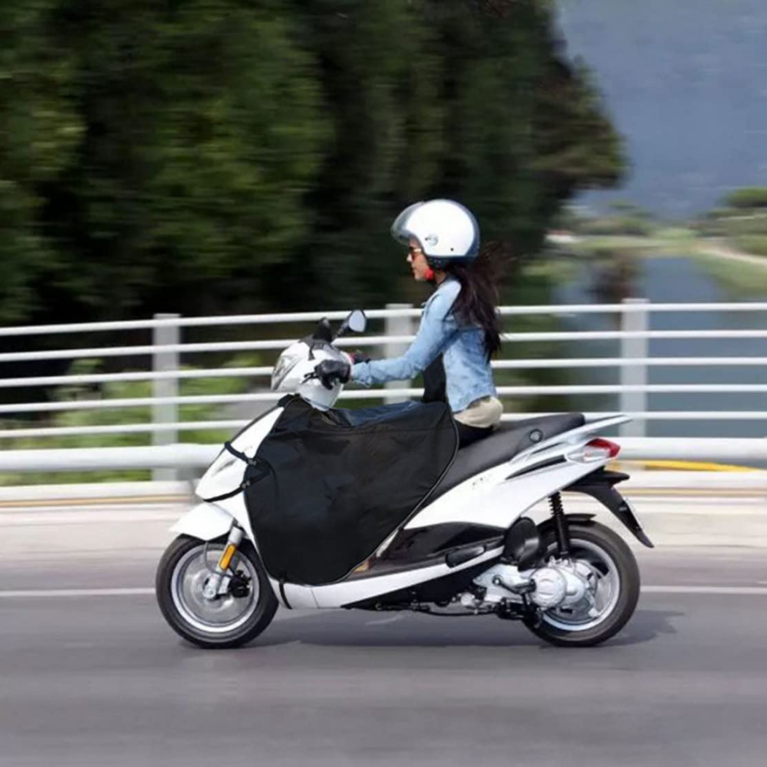 Couvre-Jambe de Scooter Motorcycle Tablier Protecteur de la Jambe étanche Ruban réfléchissant Le Vent Noir pour la Pluie Froide conducteur d'hiver pour Les vélos pour Enfants