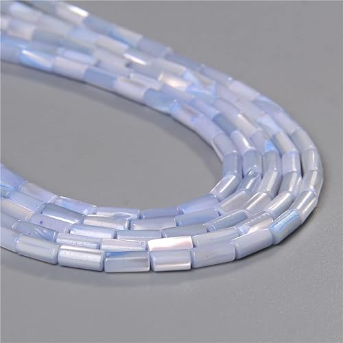 Miniatura 10 de Cuentas espaciadoras de tubo de cuentas de agua dulce naturales teñidas de madreperla sueltas para fabricación de joyas, 15.rondelle 0.118x0.197 in