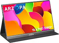 Monitor portátil ARZOPA, monitor de laptop FHD 15,6'' 1080P USB C HDMI, tela de computador HDR Eye Care, tela externa com capa inteligente para Mac Phone Xbox PS5-S1 Table