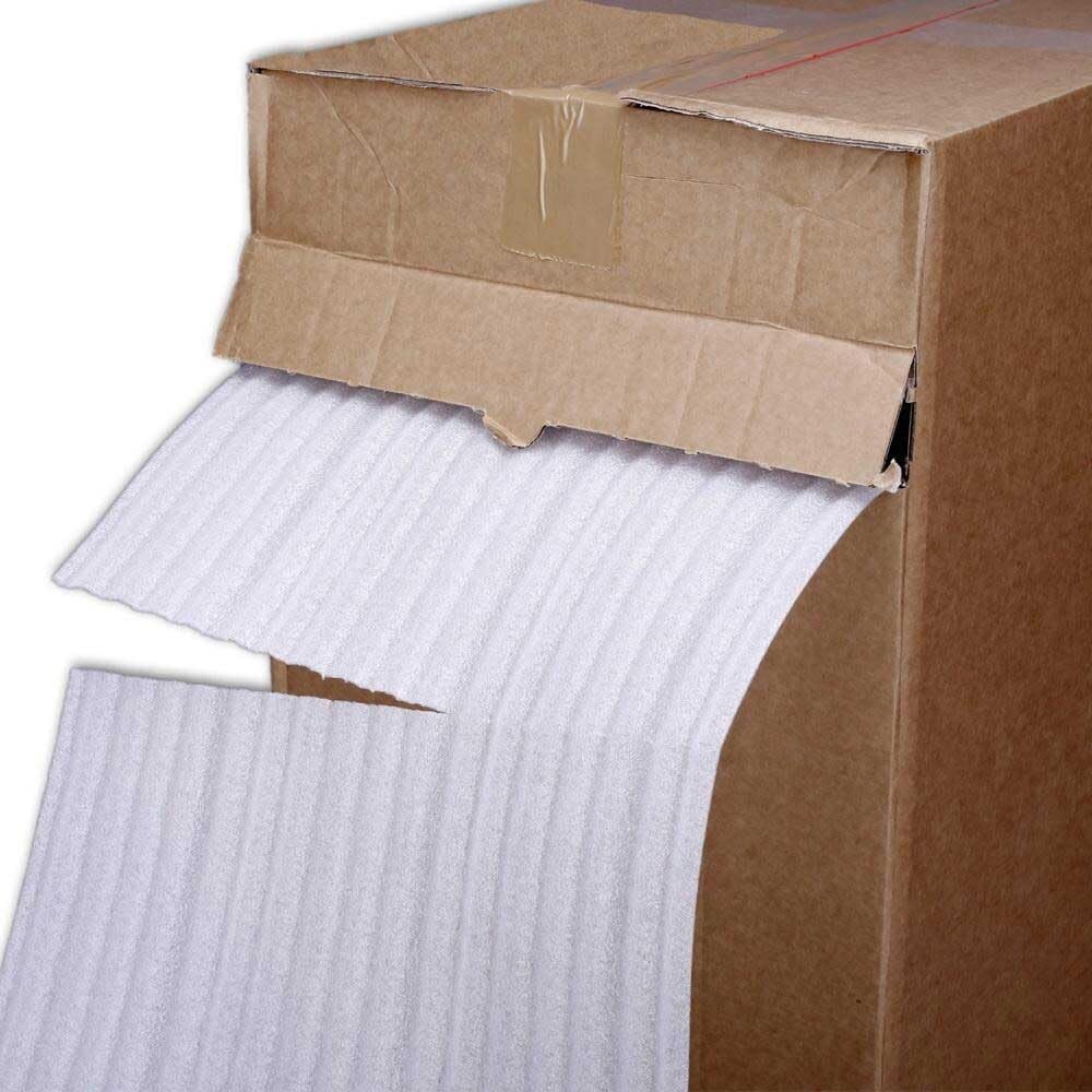 Schaumfolie Rollen im Spenderkarton, Nopaschaumfolie, Verpackungsfolie, geschäumtes PE, Weiß, 30 cm x 80 m (Breite x Länge), 2 mm Stärke, alle 32 cm perforiert, 1 Rolle(n)