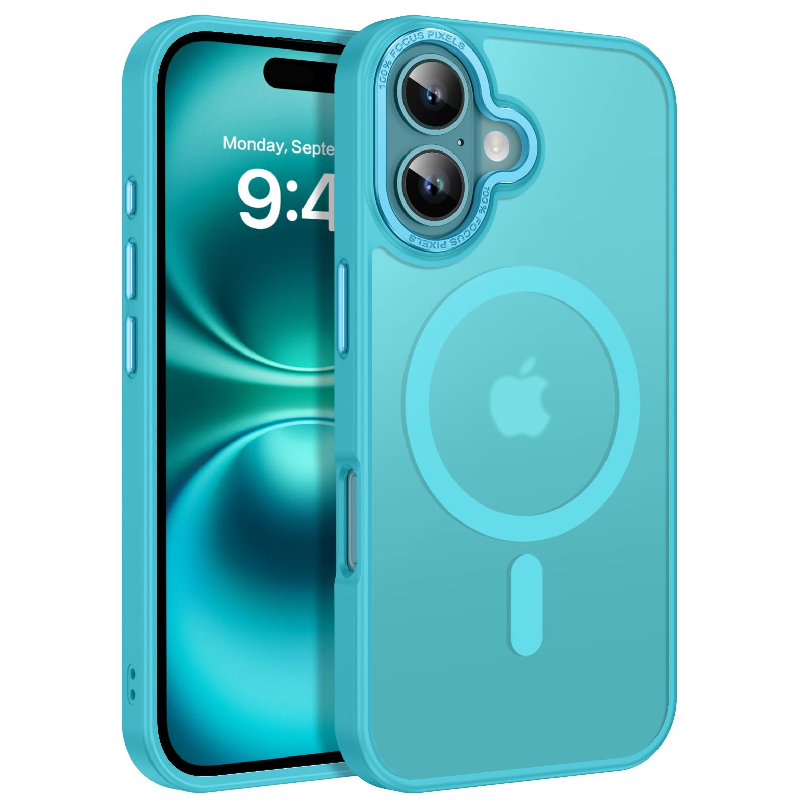 BENTOBEN Custodia IPhone 16 Pro Max - Magneti MagSafe, Traslucida Opaca Con Design Onde, Antiscivolo