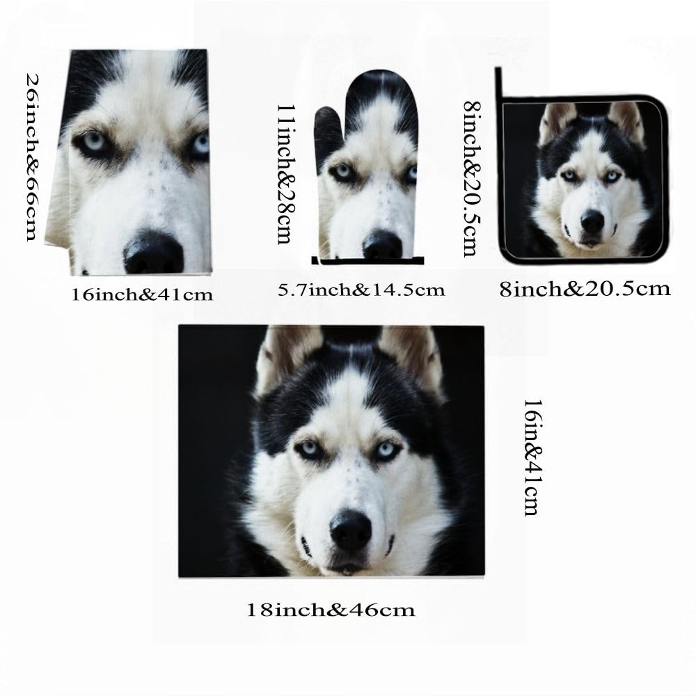 9PCS Majestic Husky Dog Kitchen Decor e Accessori Set