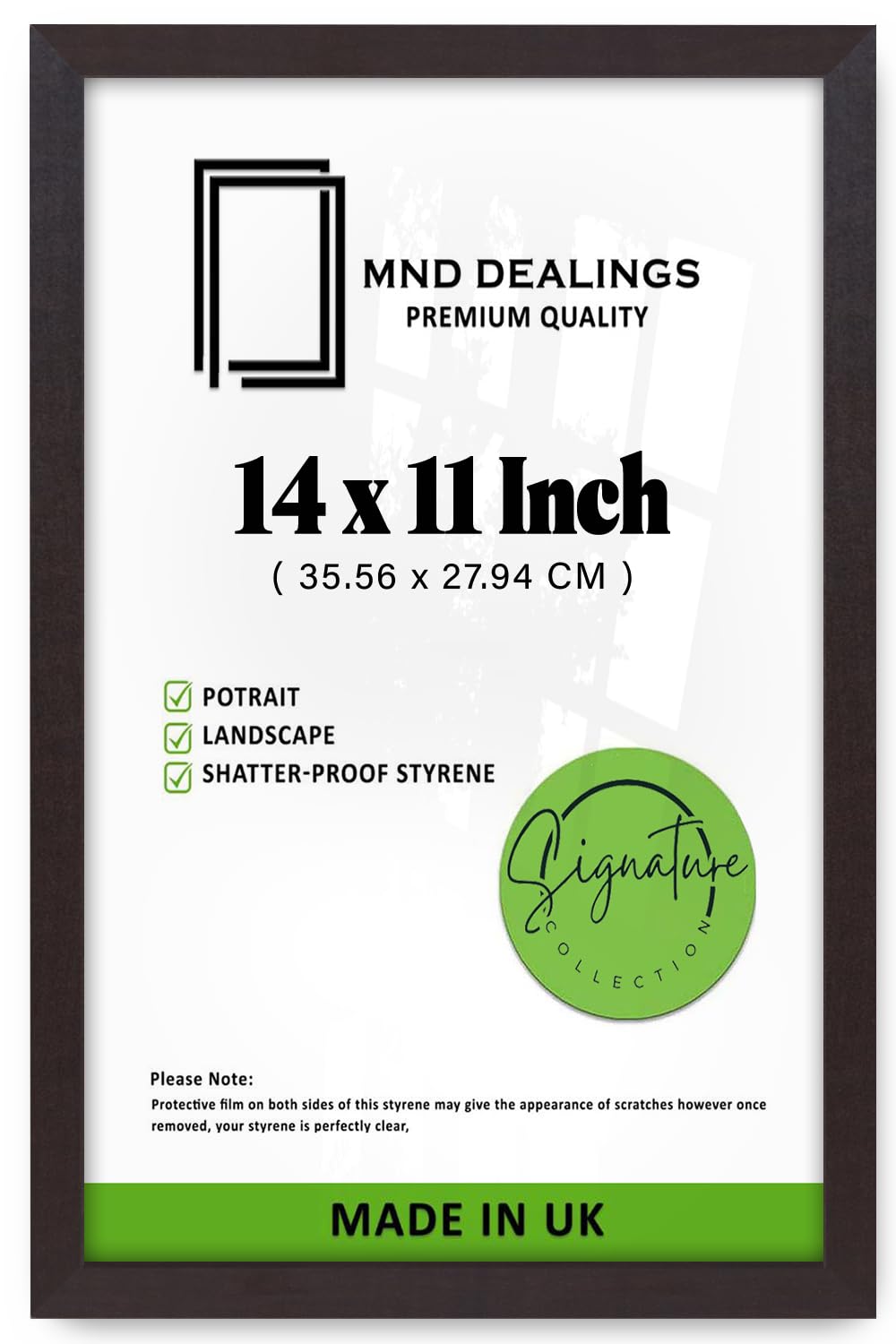 MND Dealings | MDF Wood Poster Frame (35.56 x 27.94 CM) 1' 2" x 0' 11" Ideal for Home, Office & Art Display, Perfect for Wall Art, Sturdy MDF Build with Easy Hanging Hooks [ Mahogany ]