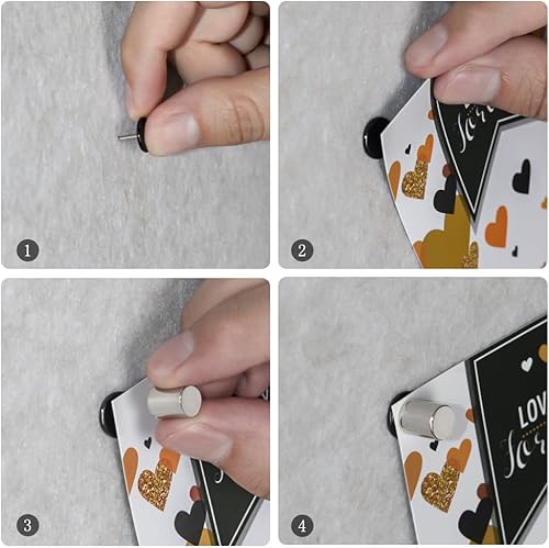 Miniatura 3 de 20 juegos de chinchetas magnéticas, tachuelas magnéticas, carteles y colgadores de fotos para paredes, tablones de anuncios