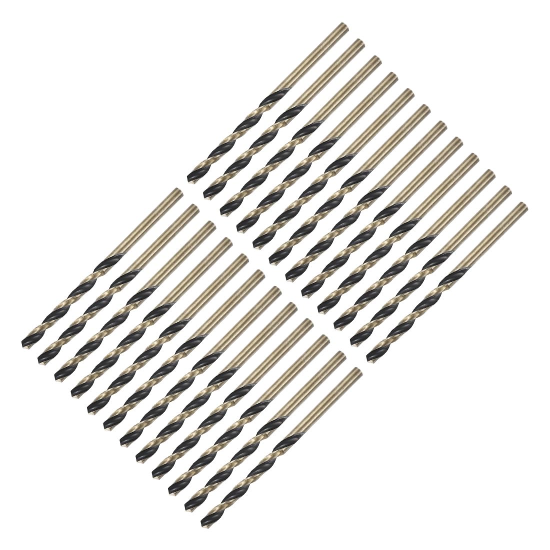 uxcell 24pcs Straight Shank Twist Drill Bits 4mm Gold Titanium & Black Nitride Coated High Speed Steel (HSS) 4341 with 4mm Shank for Stainless Steel Alloy Metal Plastic Wood