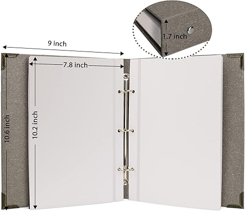 Miniatura 6 de Vienrose Álbum de fotos autoadhesivo de 40 páginas, tapa dura con kit de álbumes de recortes, 3 anillos, álbum de recortes de papel para enamorados,