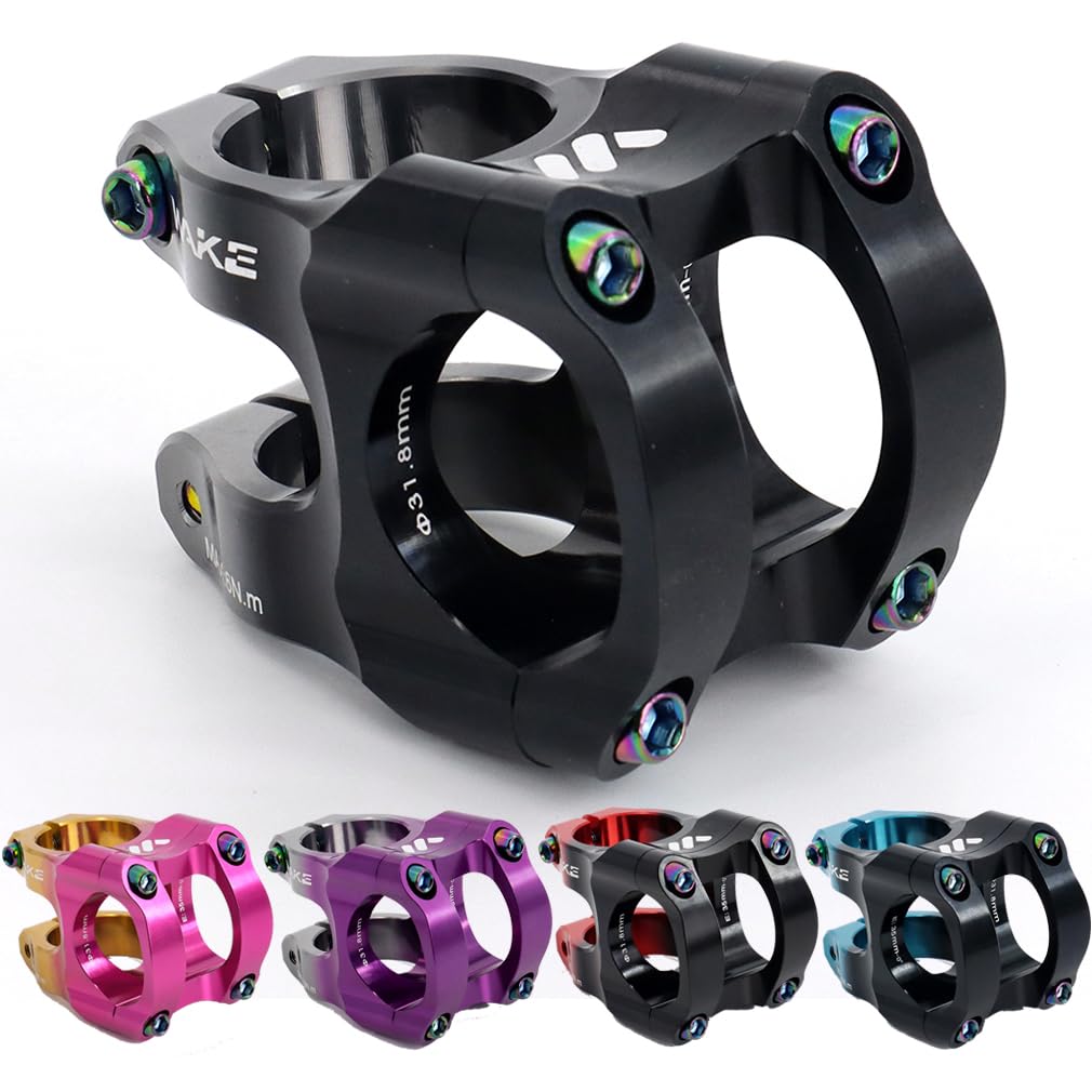 CYSKY Attacco Manubrio MTB 31,8 35mm 0 Gradi Attacco Manubrio Corto 1 1/4 Pollice per Bici da Corsa, Gravel, MTB, Downhill, BMX