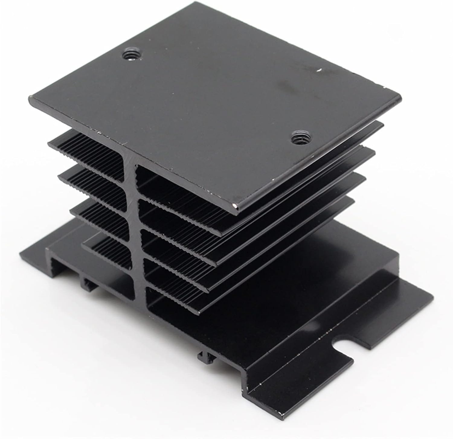 1pc Single Phase Solid State Relay SSR Aluminum Heat Sink Dissipation Radiator Newest,Suitable for 10A-40A(White)