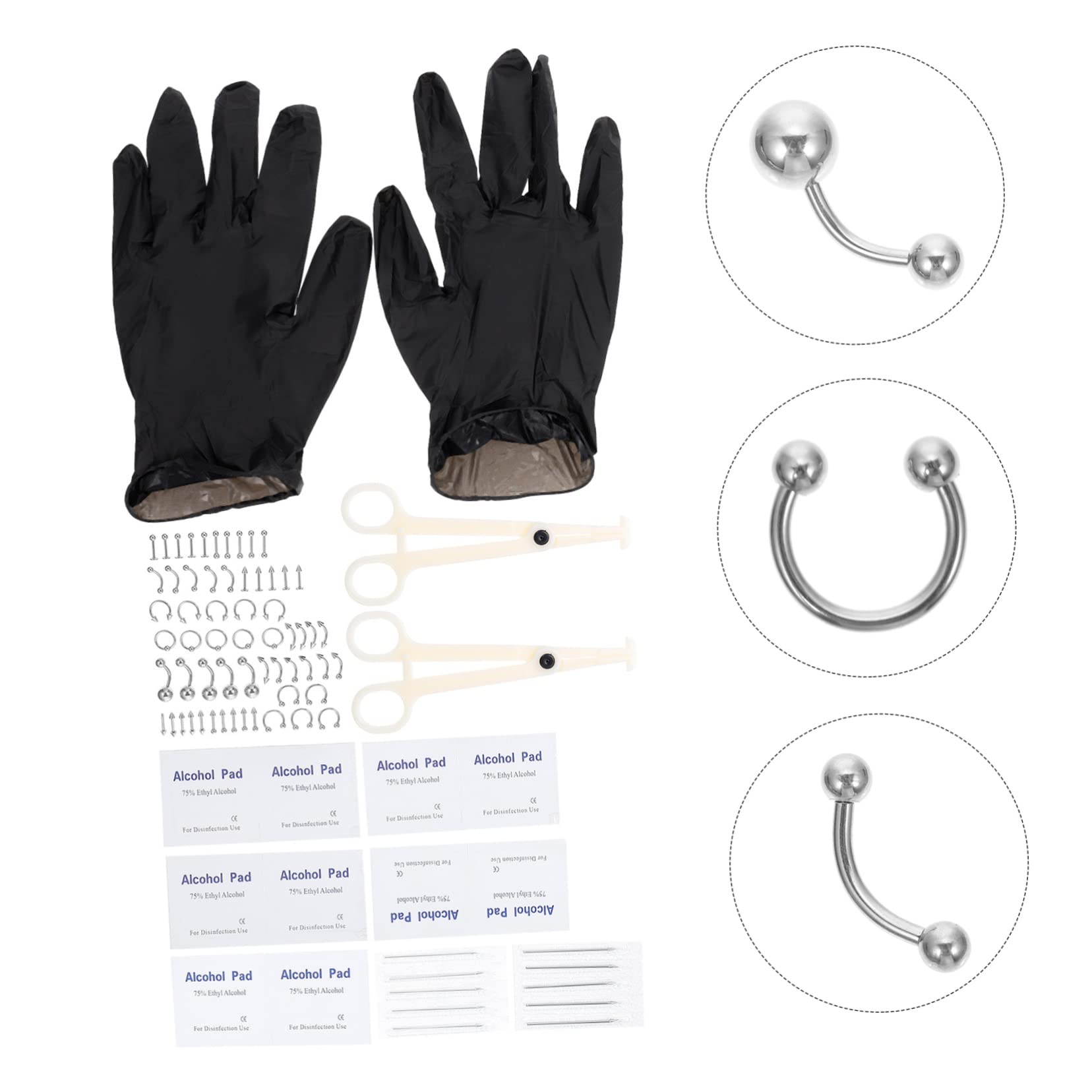 balacoo 2sets Multi-purpose Piercing Tool Kit for Nose Septum Ear Piercing Jewelry for Parties Performances