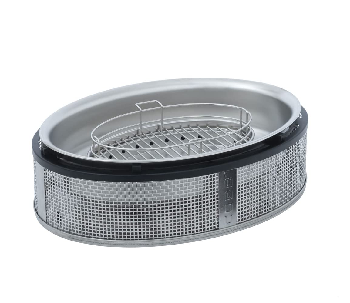 COBB Supreme Deluxe 2.0 grill na węgiel drzewny, 50 x 36 cm, z pokrywką i płytą kuchenną, dla 12 osób, kompaktowy i stołowy, idealny na kemping (600-1)