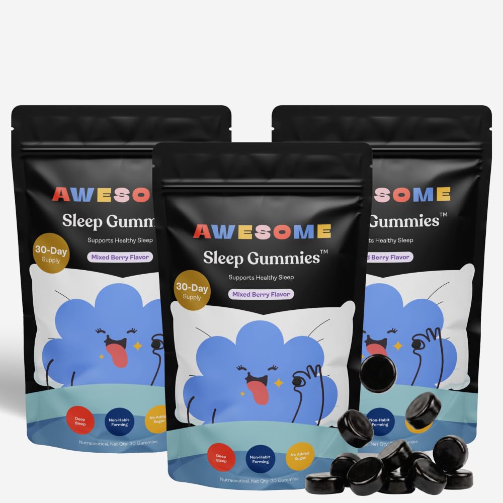 AWESOME Sleep Gummies with 3mg Melatonin and 150mg L-Theanine, No Morning Grogginess, Chamomile, Lemon Balm, Valerian Root and Vitamin B6_90 Nights-image-27