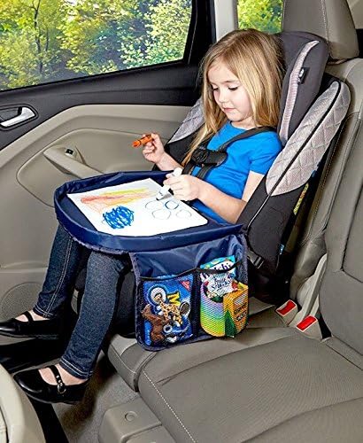 Travel Tray Car Seat Play Tray - Includes 2 Attached Side Pouches - LIFETIME WARRANTY