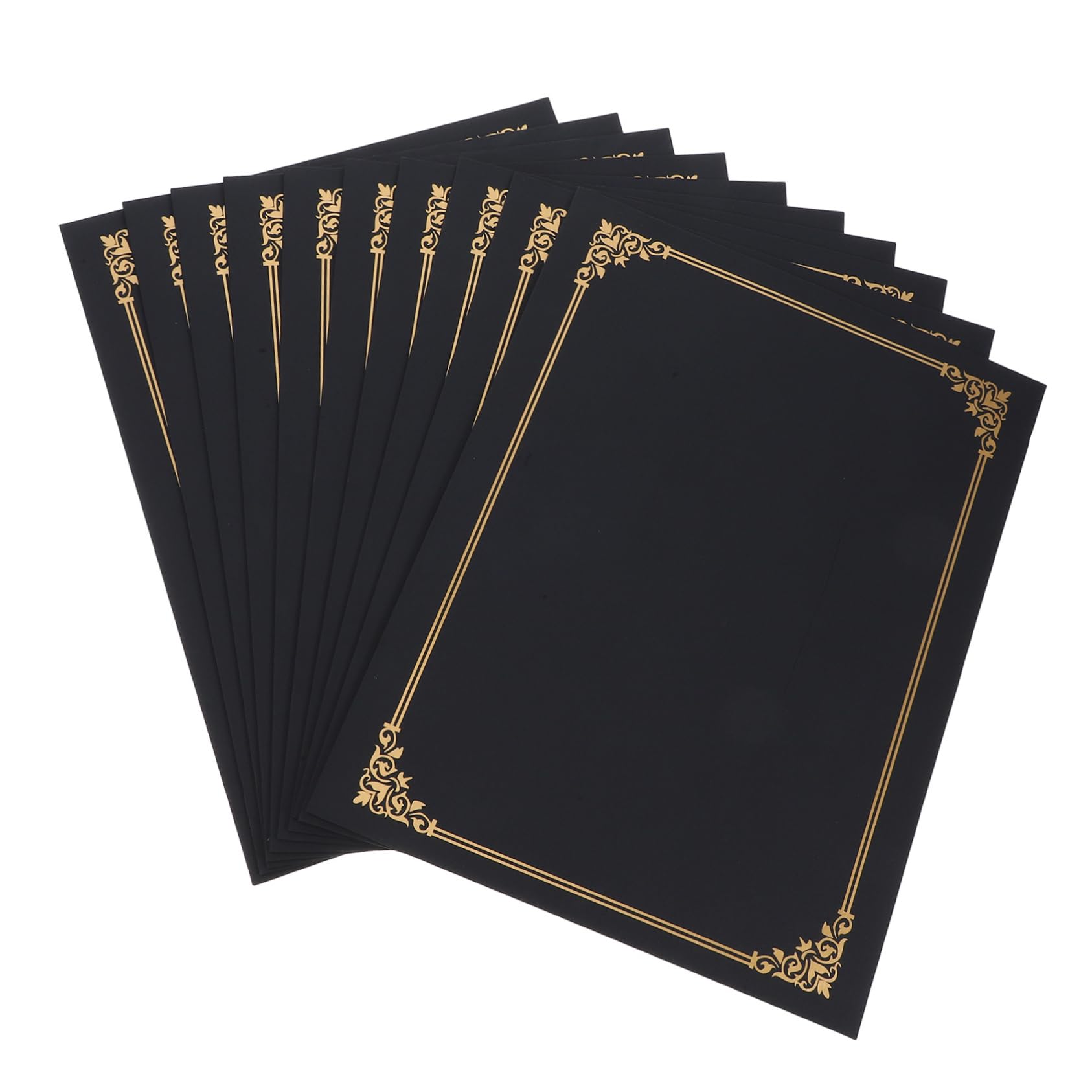 Pochettes en Papier Noir Design Élégant pour Certificats Lot de 10 Protège et Présente Vos Diplômes pour Bureau et Maison