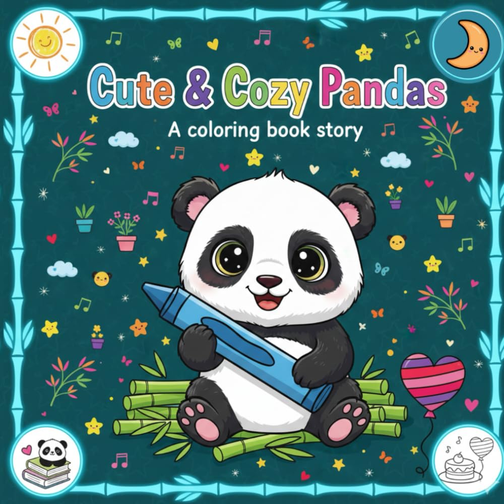 Cute and Cozy Pandas: Coloring Book for Kids and Adults, Bold and Easy, Simple and Big Designs for Relaxation Featuring Cute Pandas, Home Scenes, Nature, Playtime, Cozy Patterns and Many More