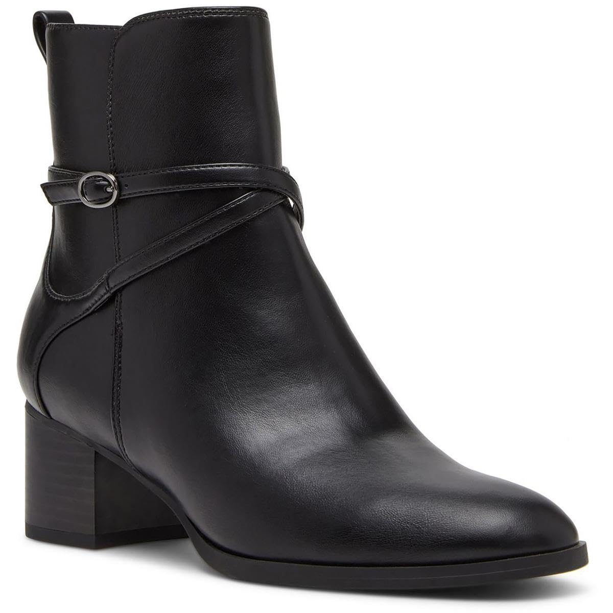 Anne Klein Womens Moore Faux Leather Ankle Boots Black 10 Medium B M