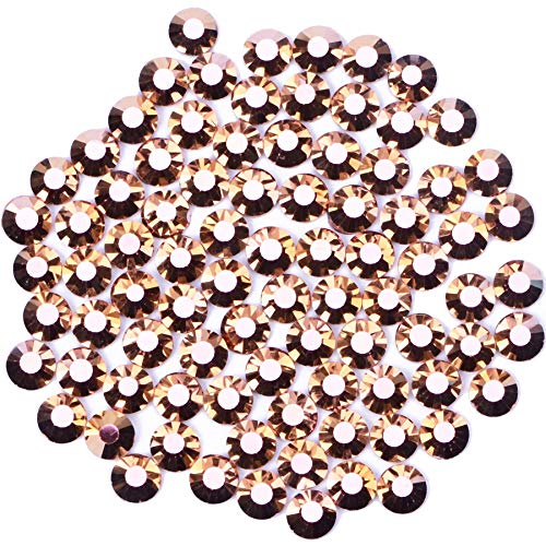 Image of 1500 Pieces Hot Fix Glass Flatback Rhinestones HotFix Round Crystal Gems (Rose Gold, SS16)