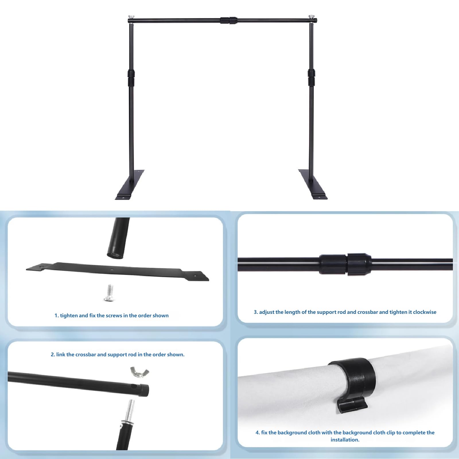 Supporto telescopico per fotografia desktop Altezza regolabile | Facilità montaggio, stabile struttura in metallo ABS
