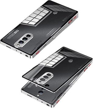 Red Magic 8S Pro Bumper Aluminum with Clear Back Panel Case for Red Magic 8S Pro Camera Lens Protection Transparent Metal Frame Shockproof Metal Cover Silver