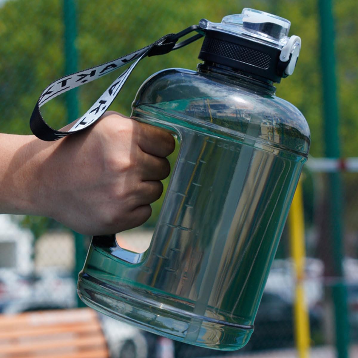 ECVV 77oz/2.2L Large Water Bottle with Precise Scale & Handle - BPA-Free, Leakproof, Perfect Design for Sports & Daily Use