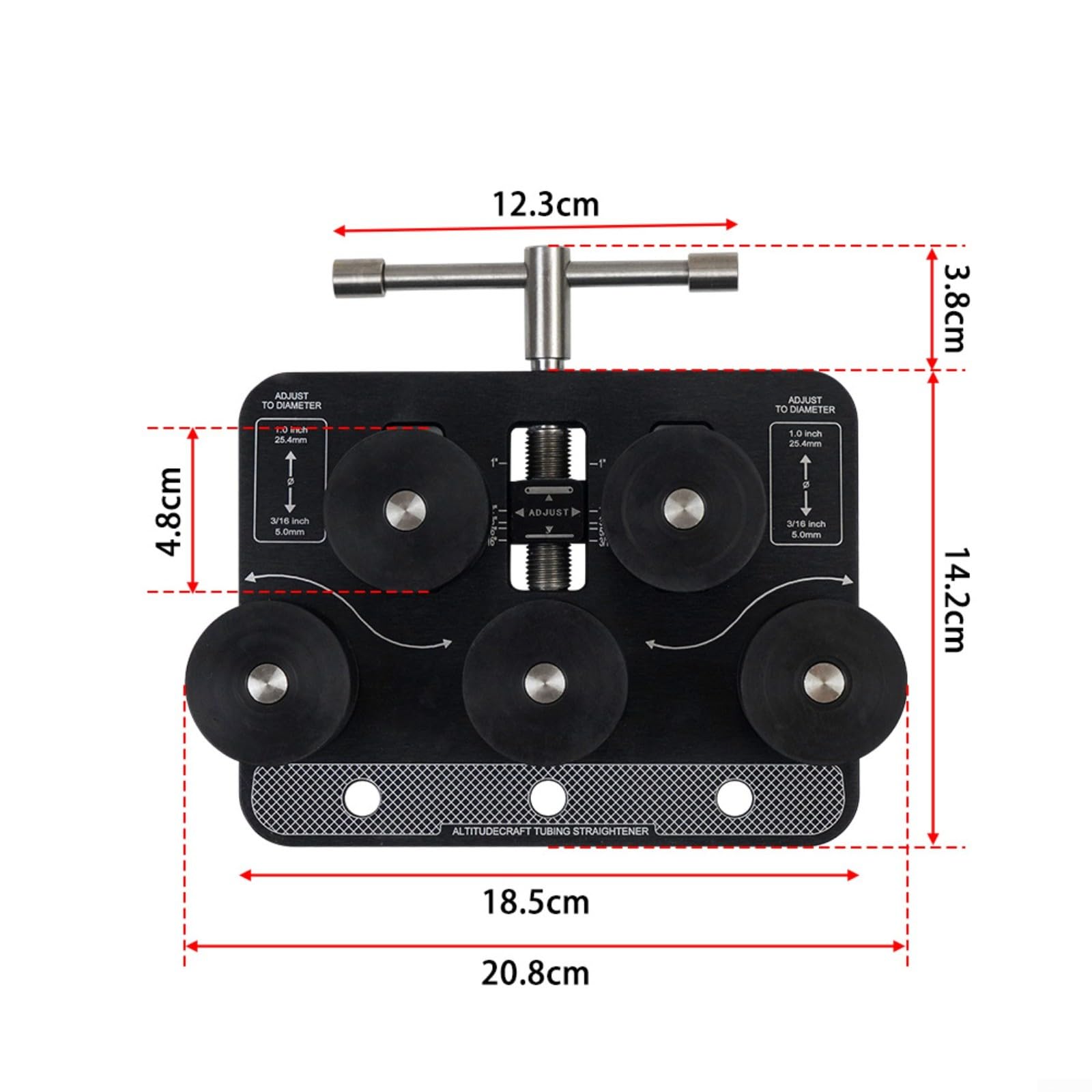 Raddrizzatore manuale per tubi in alluminio rame | Tubo in alluminio da 3/16 a 1 pollice, per linee dei freni, funziona con rame, rullo manuale portatile per garage officina