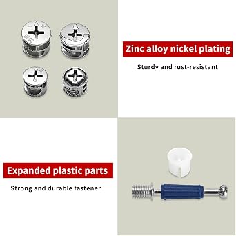 120 Pcs Cam Lock Nuts & Bolts Set, 3‑in‑1 Furniture Connectors