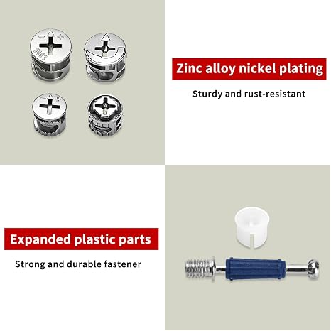 120 Pcs Cam Lock Nuts & Bolts Set, 3‑in‑1 Furniture Connectors