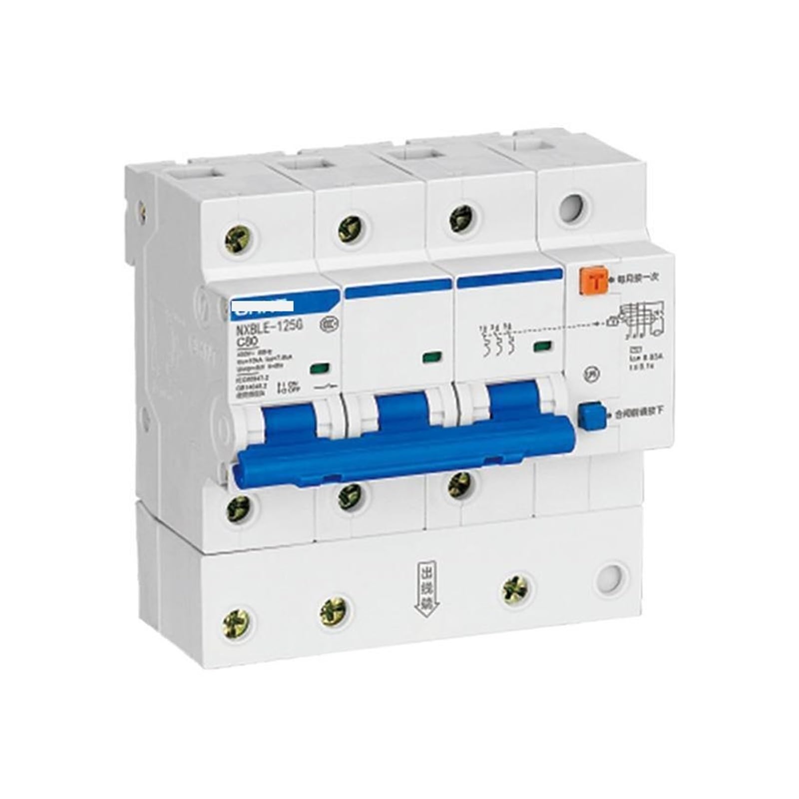 Disjoncteur miniature NXBLE-125G 3P B63 100mA protection fuite électrique