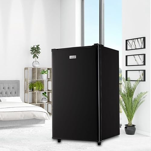 Miniatura 7 de WANAI Mini refrigerador de 3.2 pies cúbicos de una sola puerta con congelador con control ajustable de 5 temperaturas para el hogar, cocina,