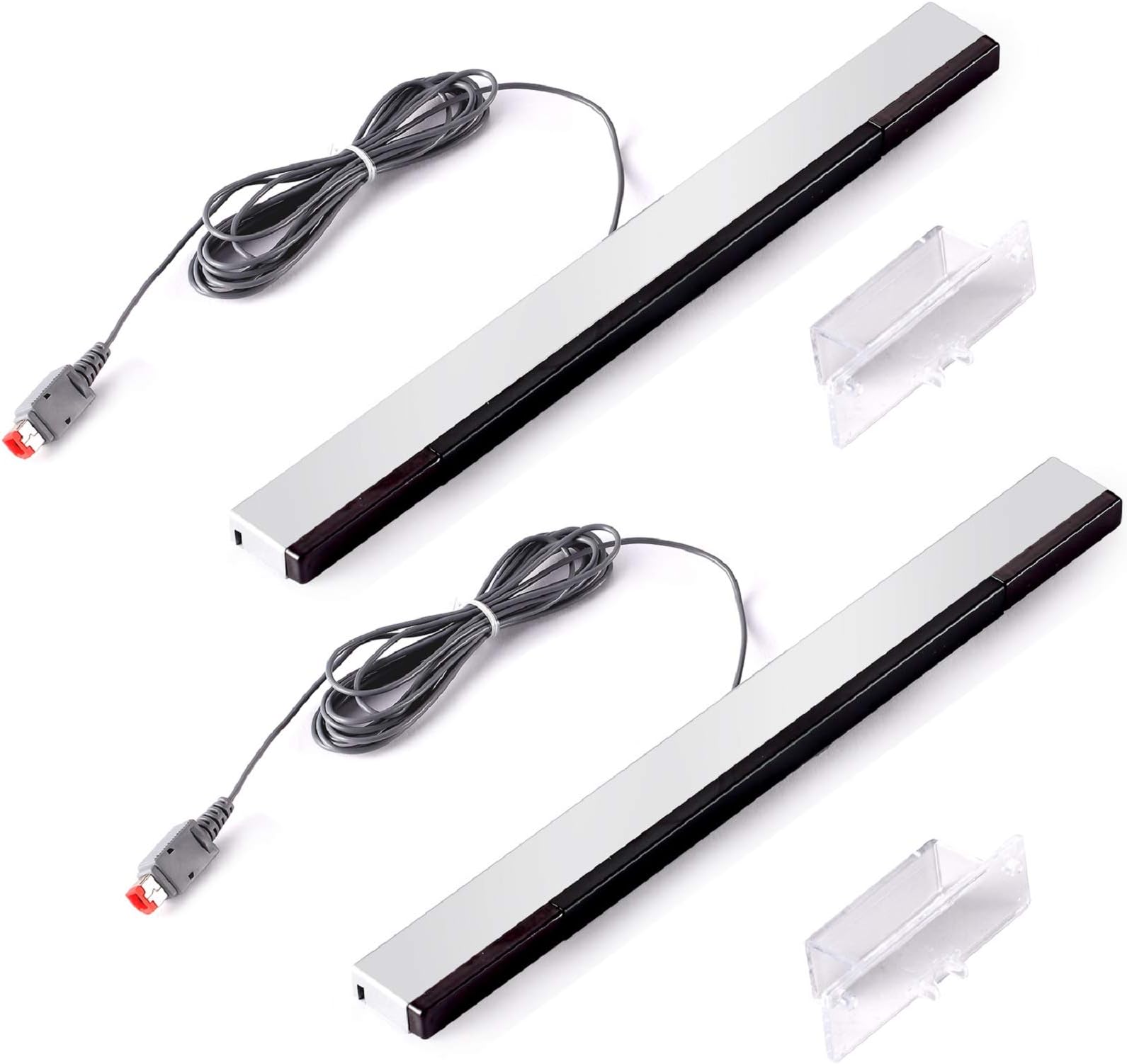 2 Pcs Replacement Motion Sensor Bars for Wii & WiiU Game Console, Wired Infrared IR Ray Sensors (Pack of 2)