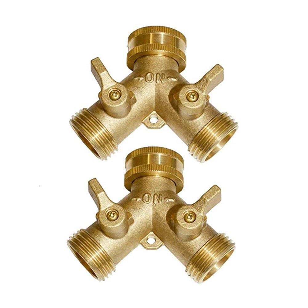 Válvula de jardín con rosca 3/4 y conector bidireccional de latón en Y