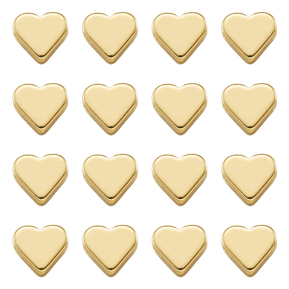 Ciondoli A Cuore Smaltati 100pz - Placcati Oro 18K Per Braccialetti Fai Da Te E Gioielli - Foto 2