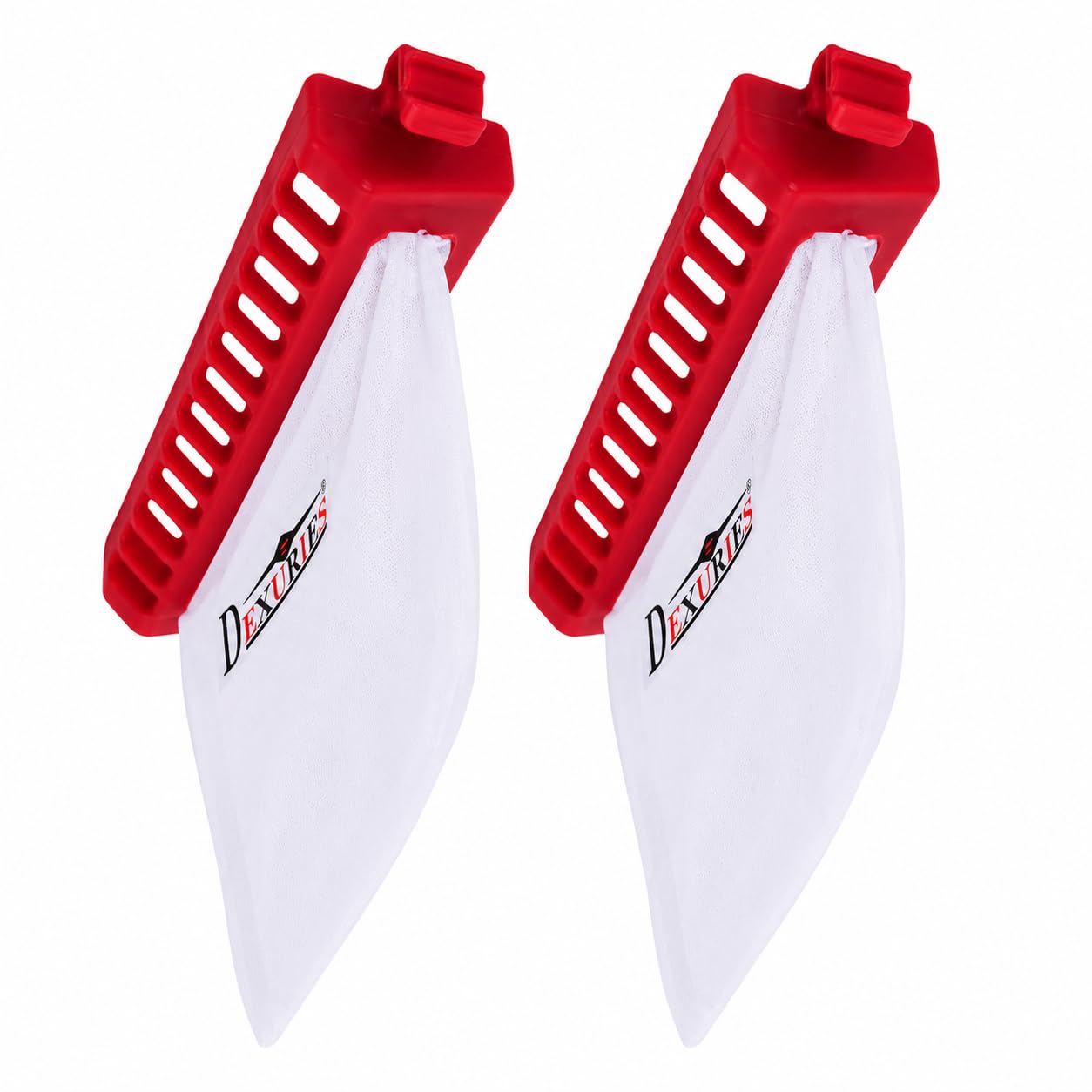 DEXURIES Washing Machine Lint Filter for Whirlpool Semi Automatic | Dust/Waste Collector Filter Net Jali Bag (Match Size 12.2 cm x 3 cm, Red, Set of 2) discount deal