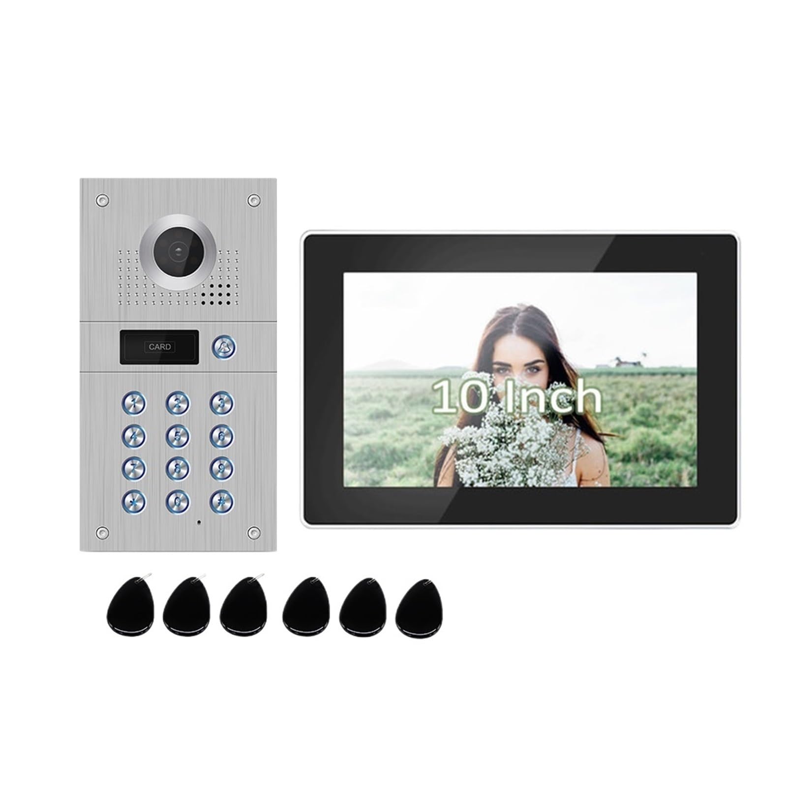 HVSYVVSRL 10Inch Video Intercom Tuya Wireless Wifi 1080p For Home Doorbell Password Swiping Card Unlock System Two Way Audio(P218S1M121B1-86-FHD)